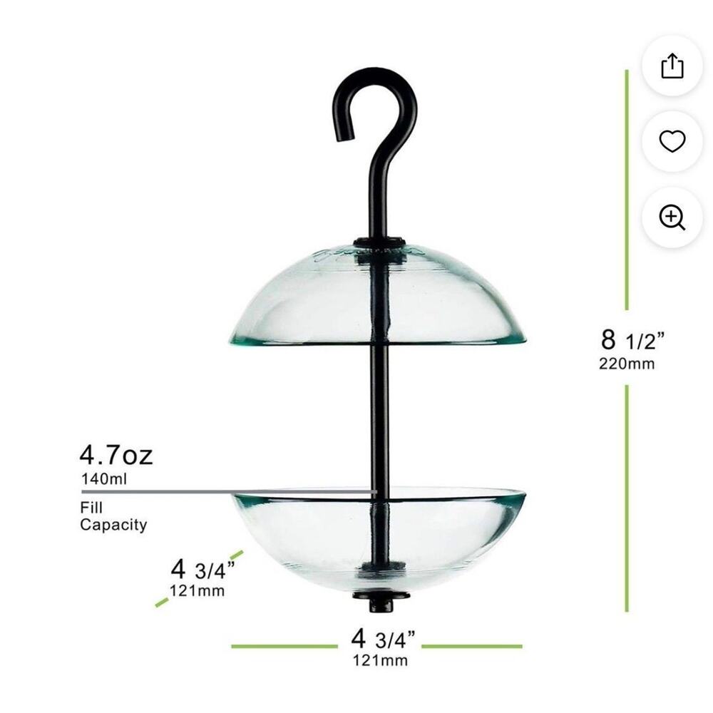 Mosaic Birds Double Hanging Poppy Feeder Lime - Picture 2 of 3
